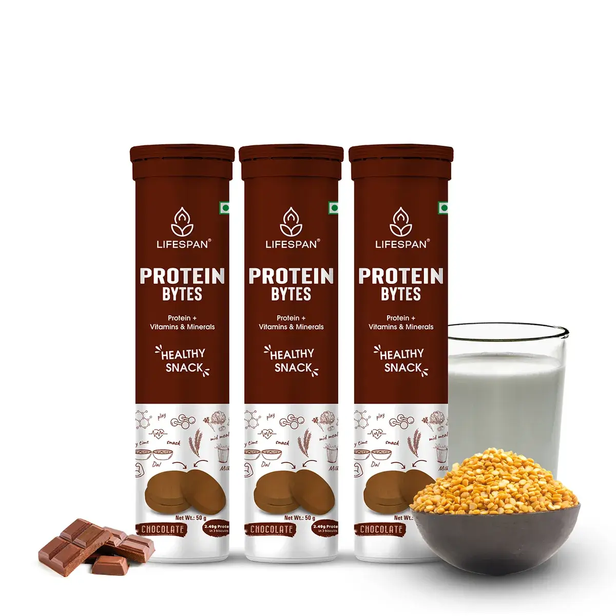 Chocolate Protein Bytes (50g)- Pack of 3
