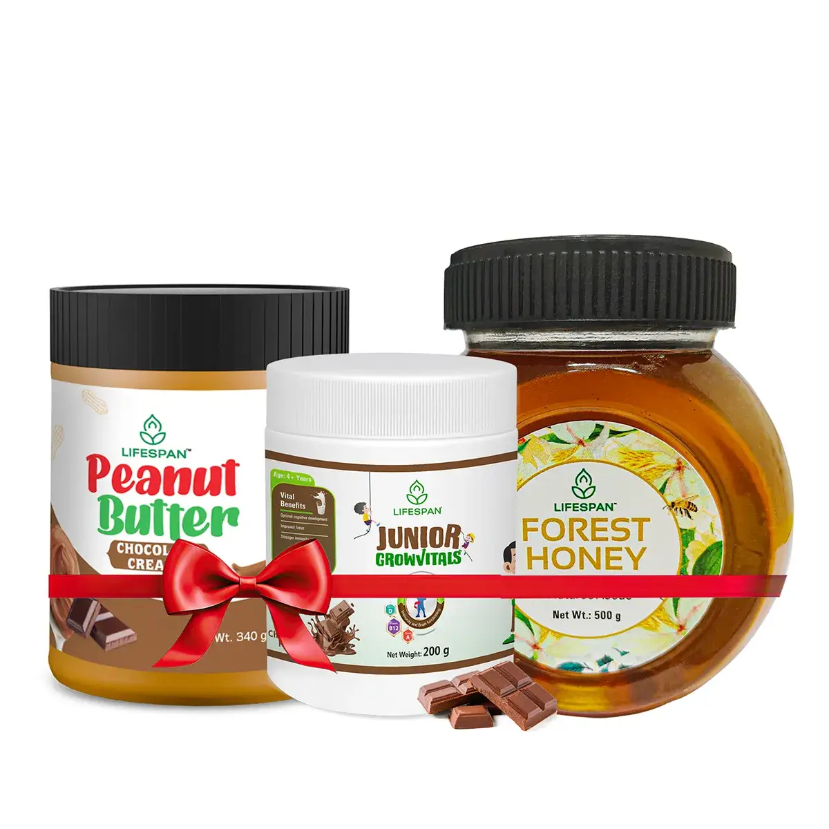 Junior Growvitals, Organic Forest Honey, & Chocolate Creamy Peanut Butter