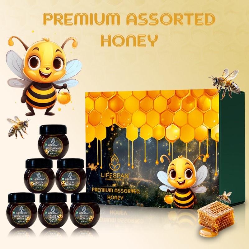 Lifespan Premium Assorted Honey  (6 Varieties in One Pack)